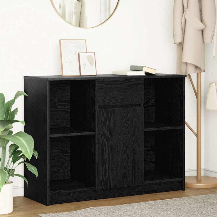 vidaXL Credenza con Cassetto Rovere Nero 101x35x76cm Legno Multistrato