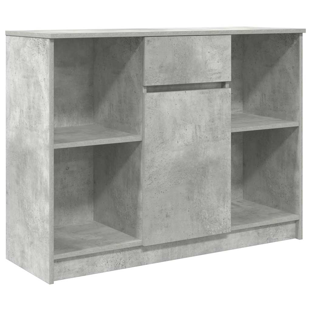 Credenza con Cassetto-Buffet-Armadio da cucina Grigio Cemento 101x35x76 cm in Truciolato