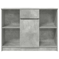 Credenza con Cassetto-Buffet-Armadio da cucina Grigio Cemento 101x35x76 cm in Truciolato