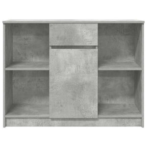 Credenza con Cassetto-Buffet-Armadio da cucina Grigio Cemento 101x35x76 cm in Truciolato