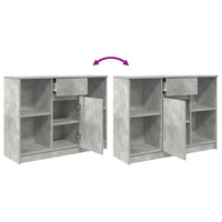 Credenza con Cassetto-Buffet-Armadio da cucina Grigio Cemento 101x35x76 cm in Truciolato
