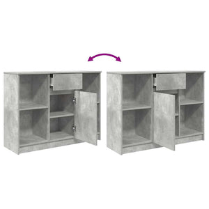 Credenza con Cassetto-Buffet-Armadio da cucina Grigio Cemento 101x35x76 cm in Truciolato