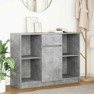 Credenza con Cassetto-Buffet-Armadio da cucina Grigio Cemento 101x35x76 cm in Truciolato