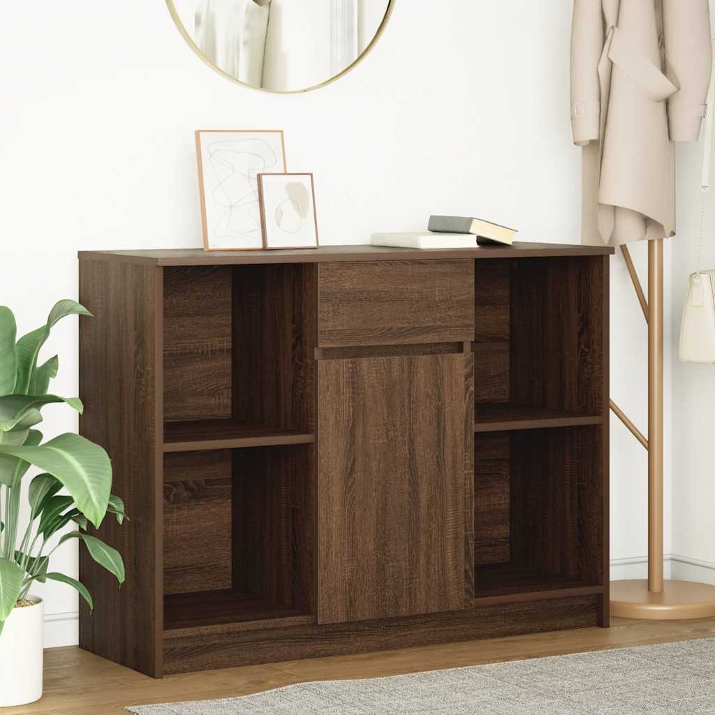 vidaXL Credenza con Cassetto Rovere Marrone 101x35x76 cm in Truciolato