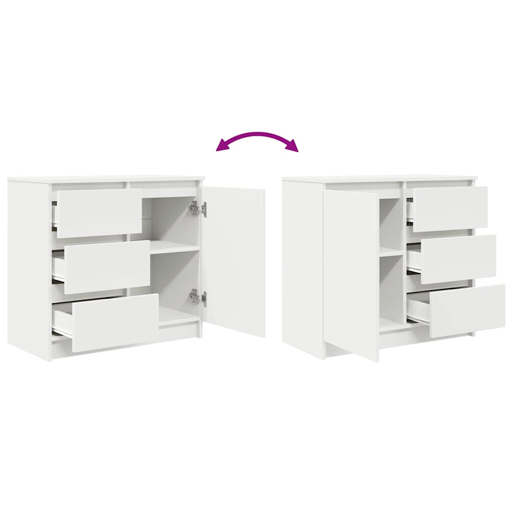 Credenza con Cassetto Bianco 71x35x65 cm in Legno Multistrato 861571