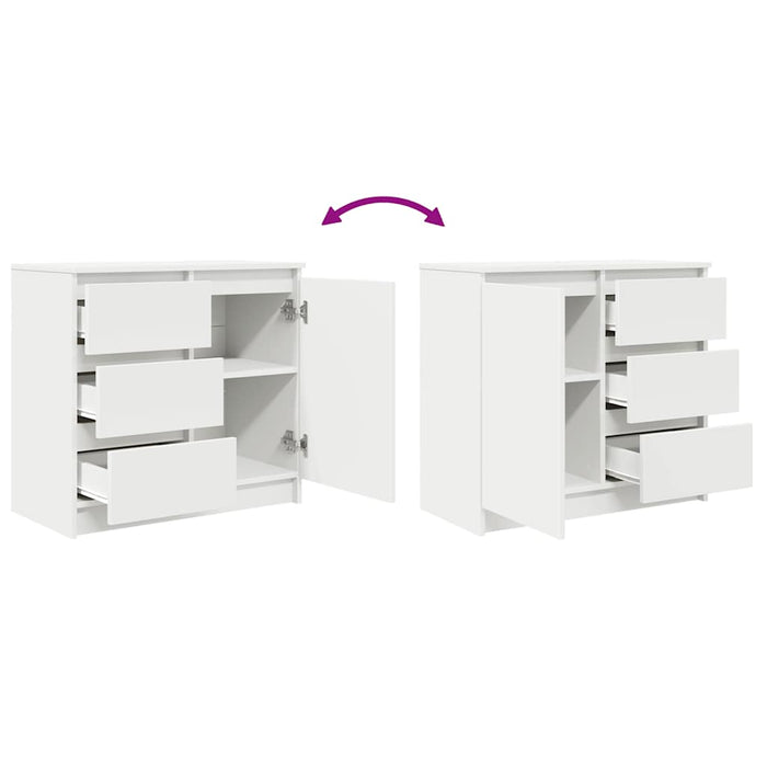 Credenza con Cassetto Bianco 71x35x65 cm in Legno Multistrato 861571