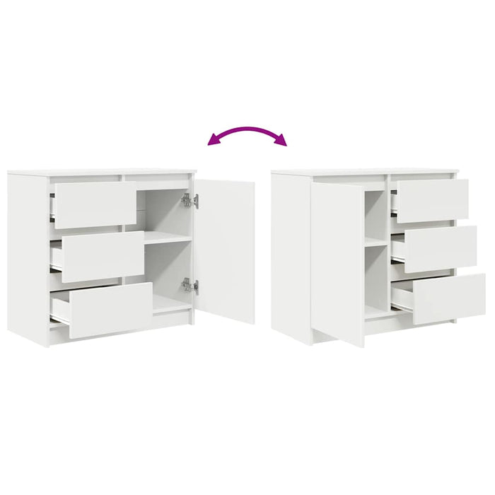 Credenza con Cassetto Bianco 71x35x65 cm in Legno Multistrato