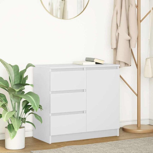 Credenza con Cassetto Bianco 71x35x65 cm in Legno Multistrato 861571
