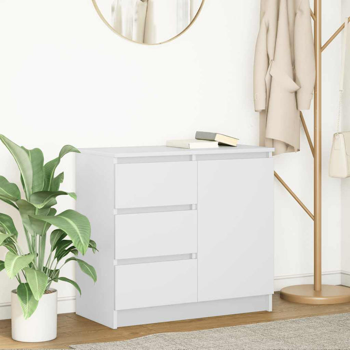 Credenza con Cassetto Bianco 71x35x65 cm in Legno Multistrato