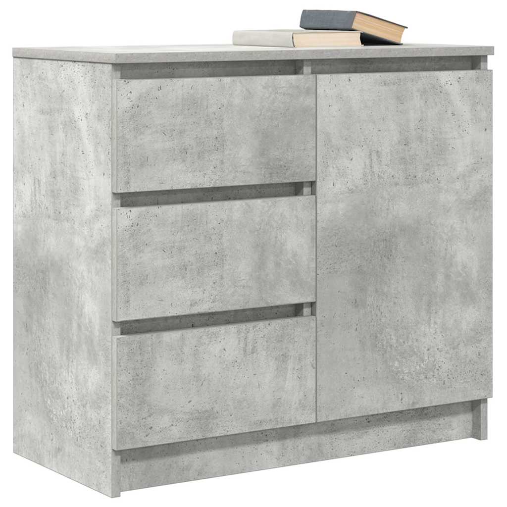 Credenza con Cassetto Grigio Cemento 71x35x65 cm in Truciolato 861574