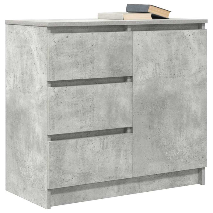 Credenza con Cassetto Grigio Cemento 71x35x65 cm in Truciolato 861574