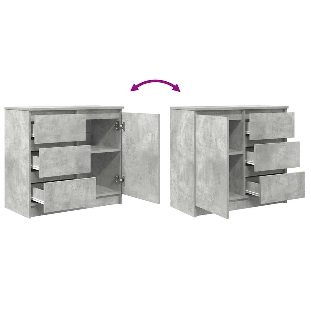 vidaXL Credenza con Cassetto Grigio Cemento 71x35x65 cm in Truciolato
