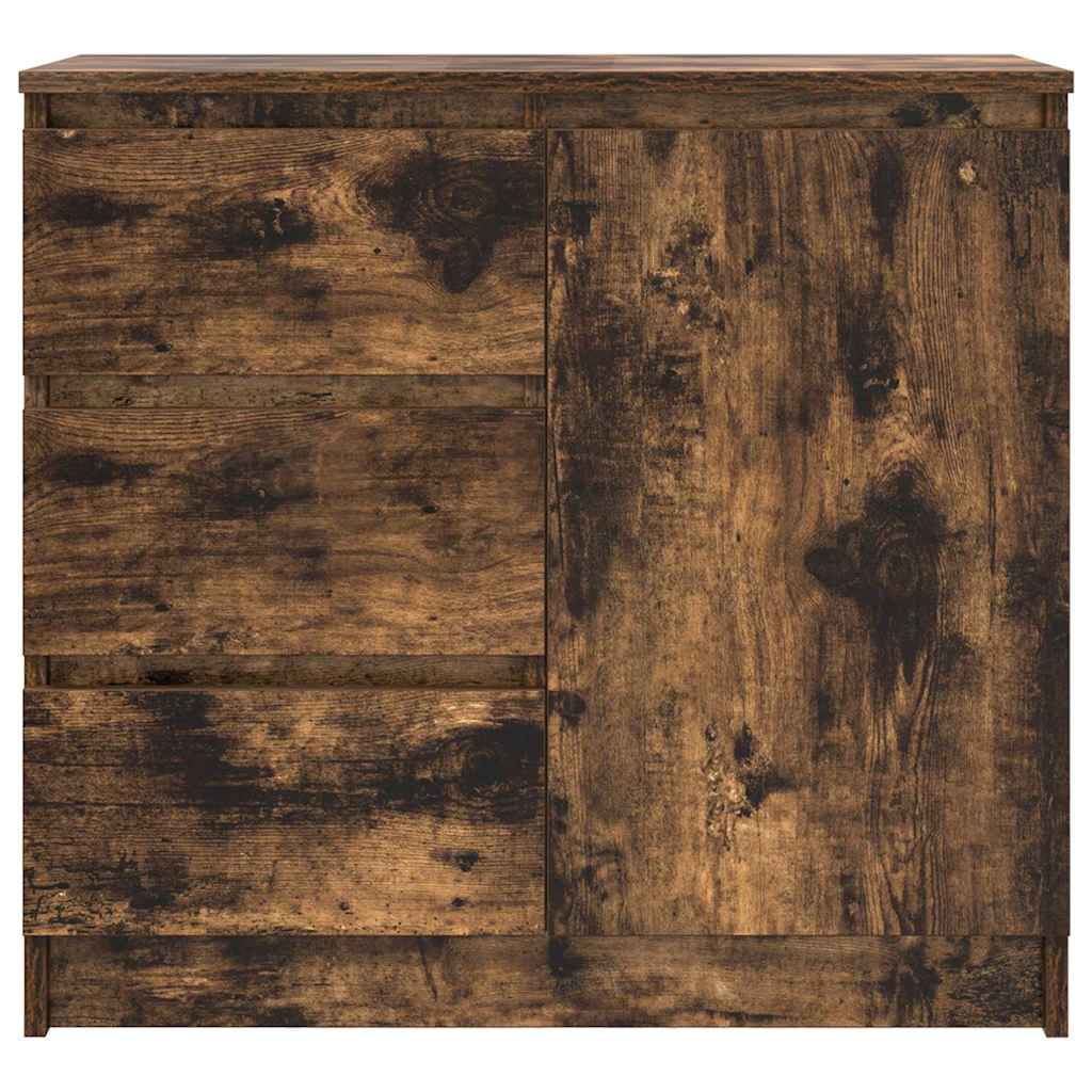 vidaXL Credenza con Cassetto Rovere Fumo 71x35x65 cm in Truciolato