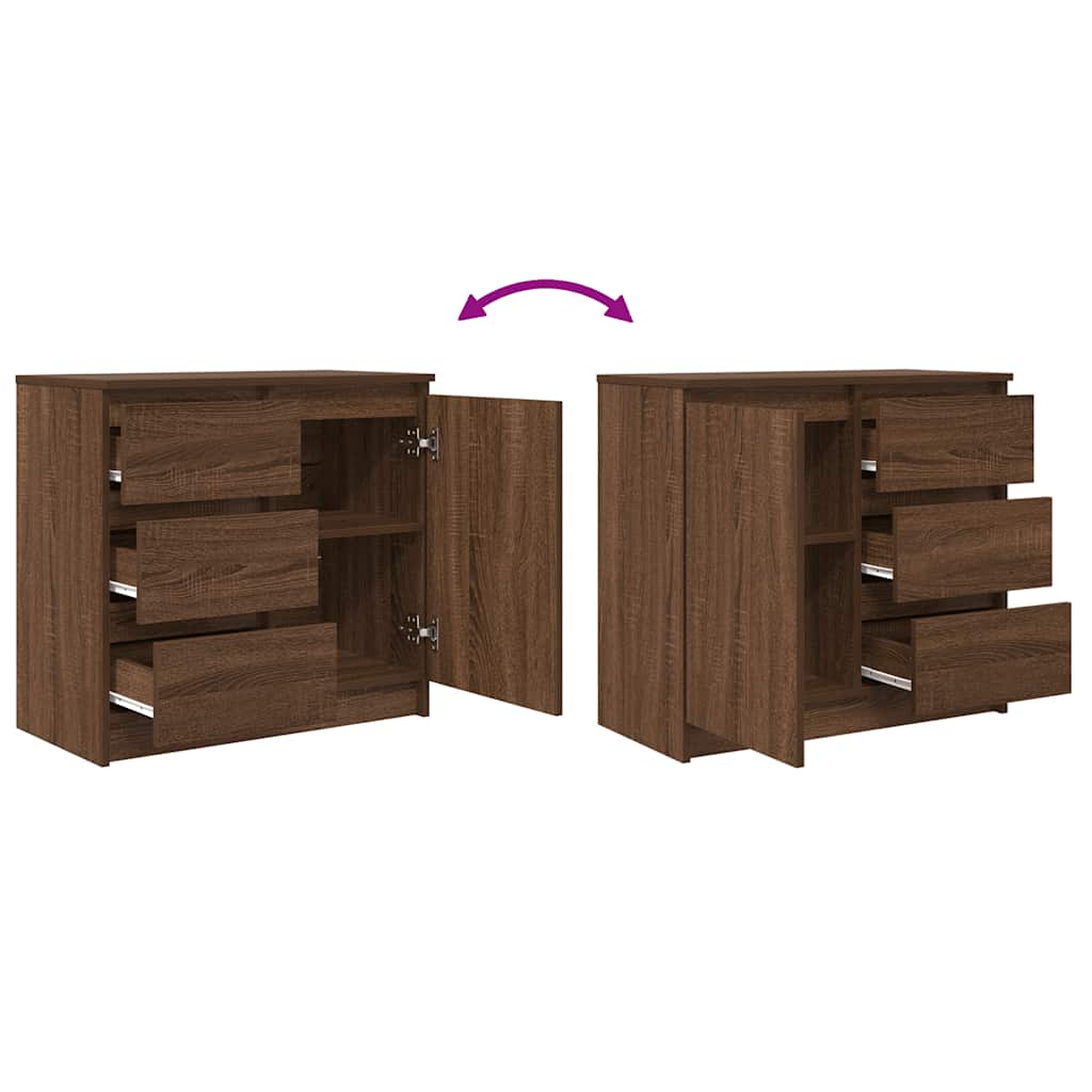 vidaXL Credenza con Cassetto Rovere Marrone 71x35x65 cm in Truciolato