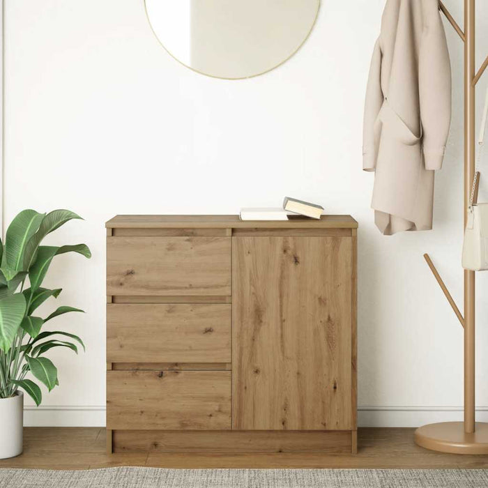 Credenza con Cassetto Rovere Artigianale 71x35x65 cm Truciolato 861579