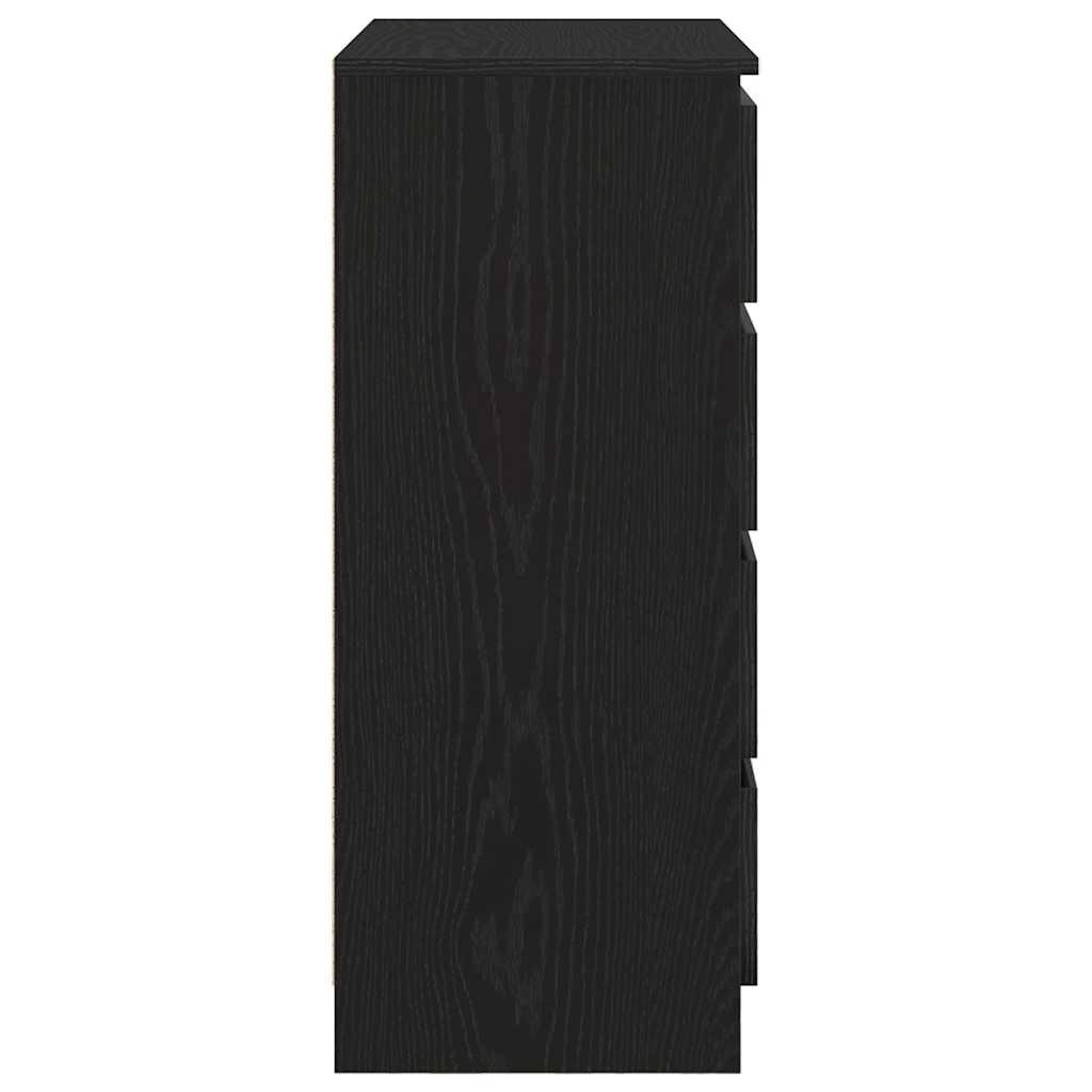 vidaXL Credenza con Cassetti Rovere Nero 71x35x84 cm Legno Multistrato