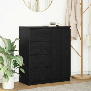 vidaXL Credenza con Cassetti Rovere Nero 71x35x84 cm Legno Multistrato