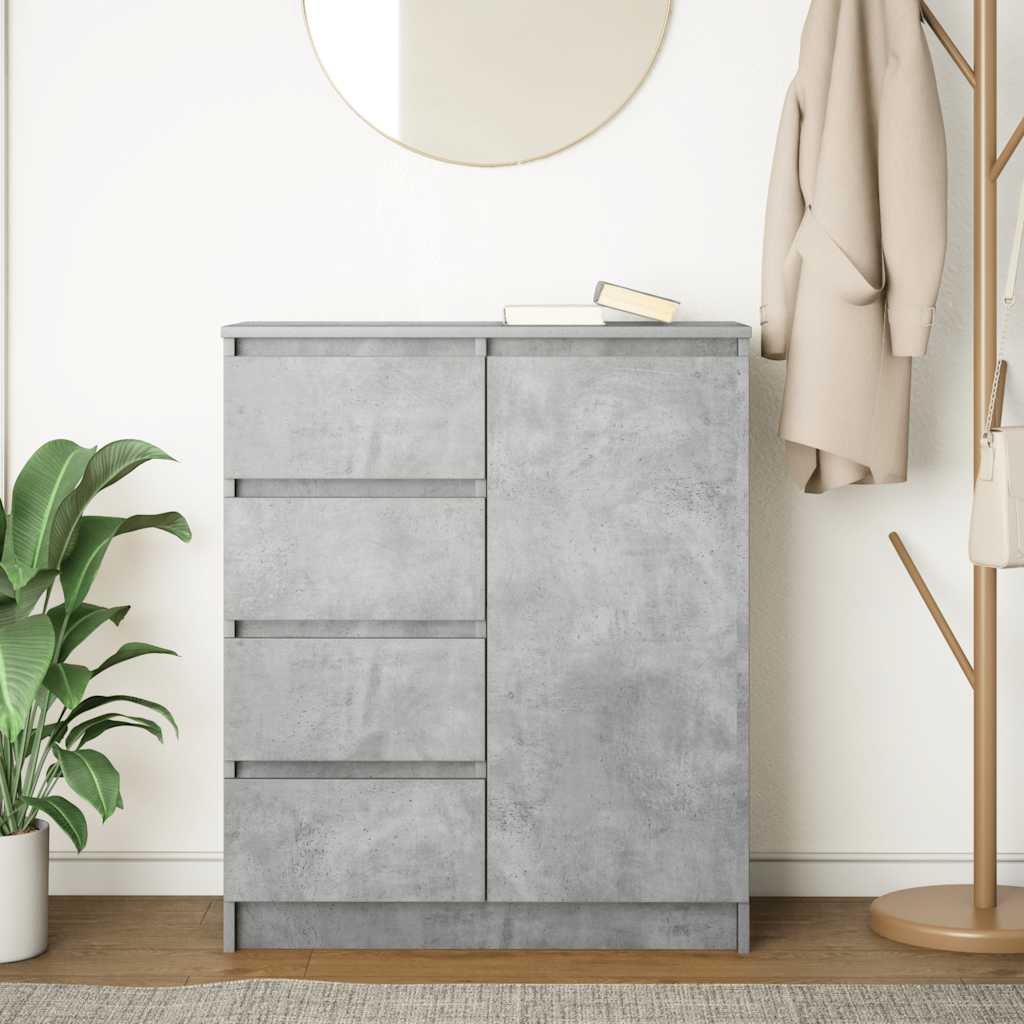 Credenza con Cassetti Grigio Cemento 71x35x84 cm in Truciolato 861583