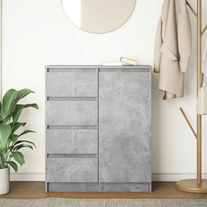 Credenza con Cassetti Grigio Cemento 71x35x84 cm in Truciolato 861583
