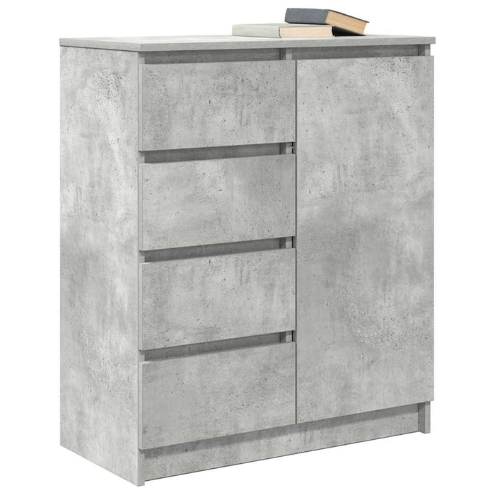 Credenza con Cassetti Grigio Cemento 71x35x84 cm in Truciolato 861583