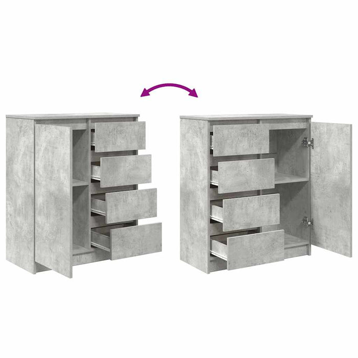 Credenza con Cassetti Grigio Cemento 71x35x84 cm in Truciolato 861583