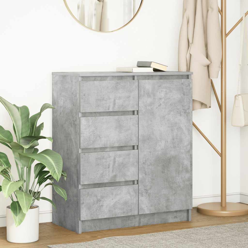 Credenza con Cassetti Grigio Cemento 71x35x84 cm in Truciolato 861583