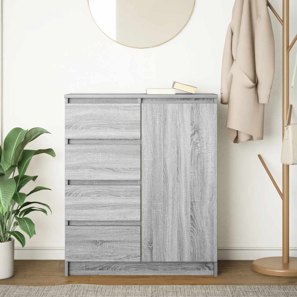 Credenza con Cassetti Grigio Sonoma 71x35x84 cm in Truciolato 861585