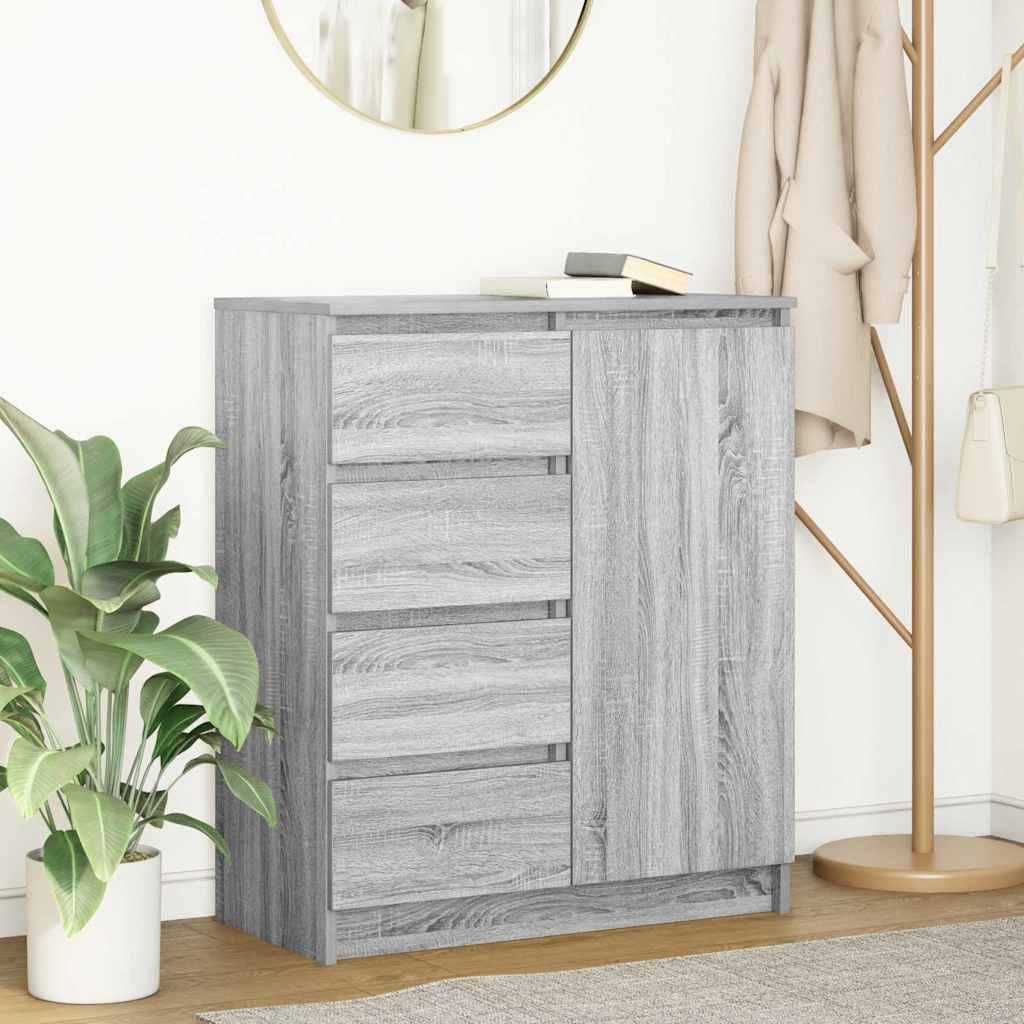 Credenza con Cassetti Grigio Sonoma 71x35x84 cm in Truciolato