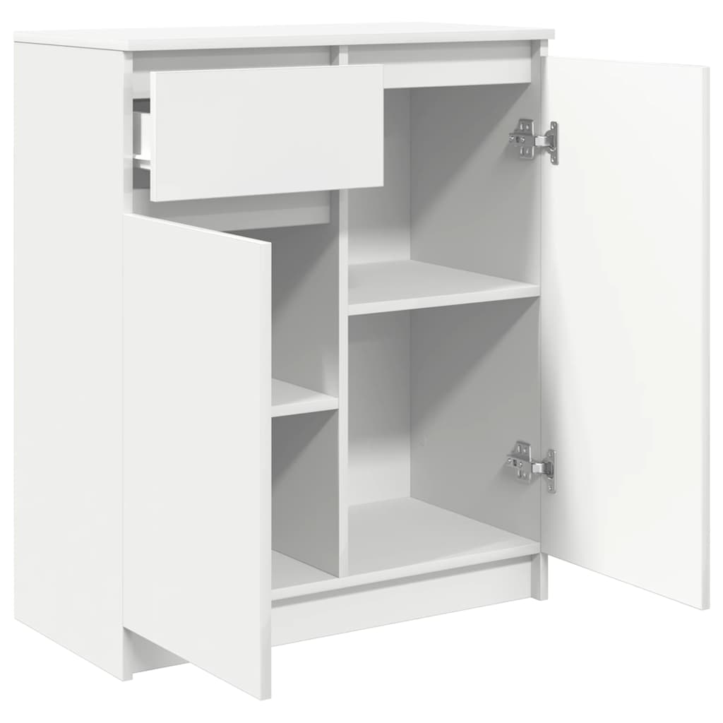 Credenza con Cassetto Bianco 71x35x84 cm in Legno Multistrato 861589