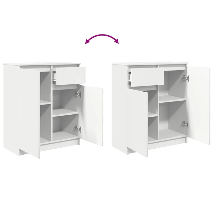 Credenza con Cassetto-Buffet-Armadio da cucina Bianco 71x35x84 cm in Legno Multistrato