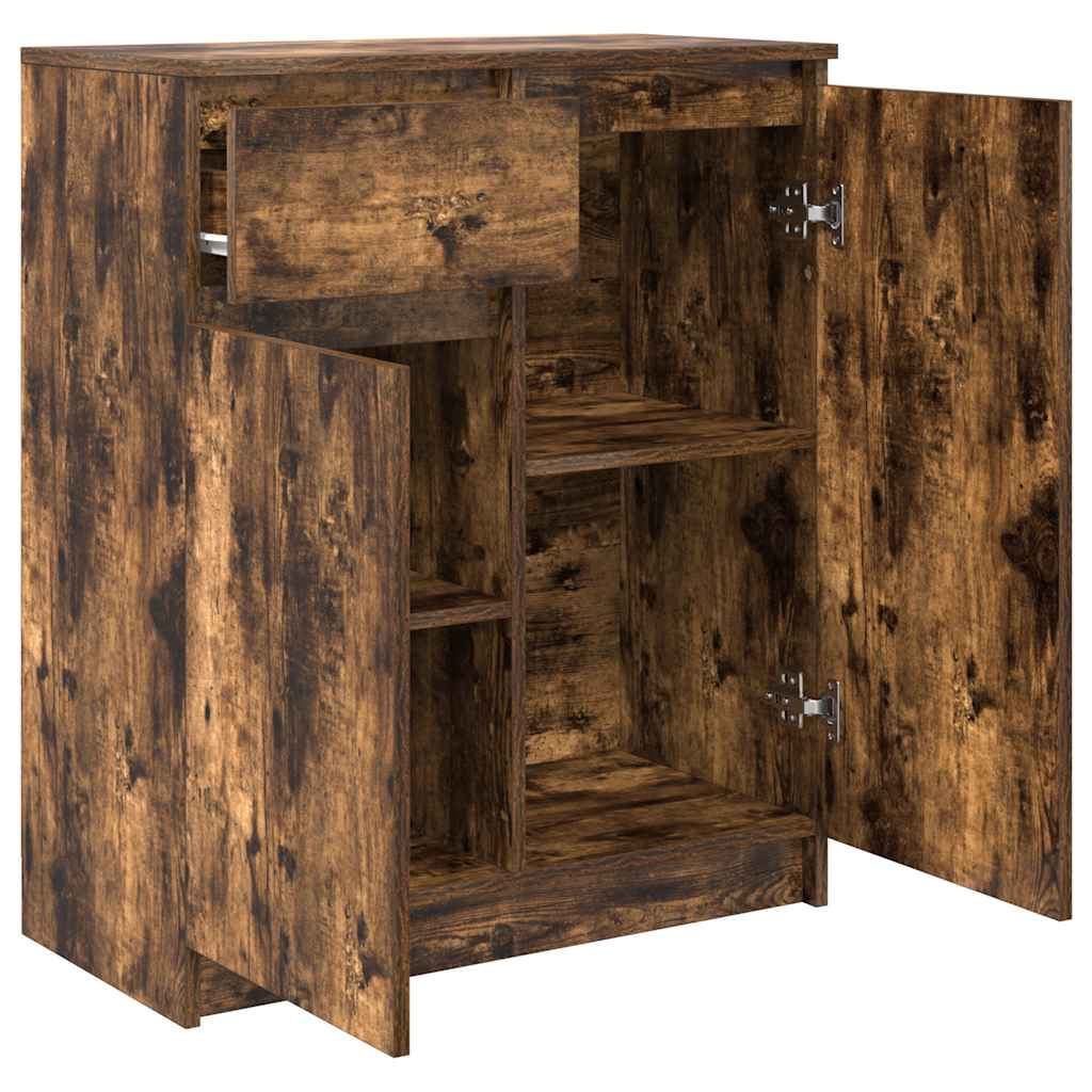 Credenza con Cassetto-Buffet-Armadio da cucina Rovere Fumo 71x35x84 cm in Truciolato
