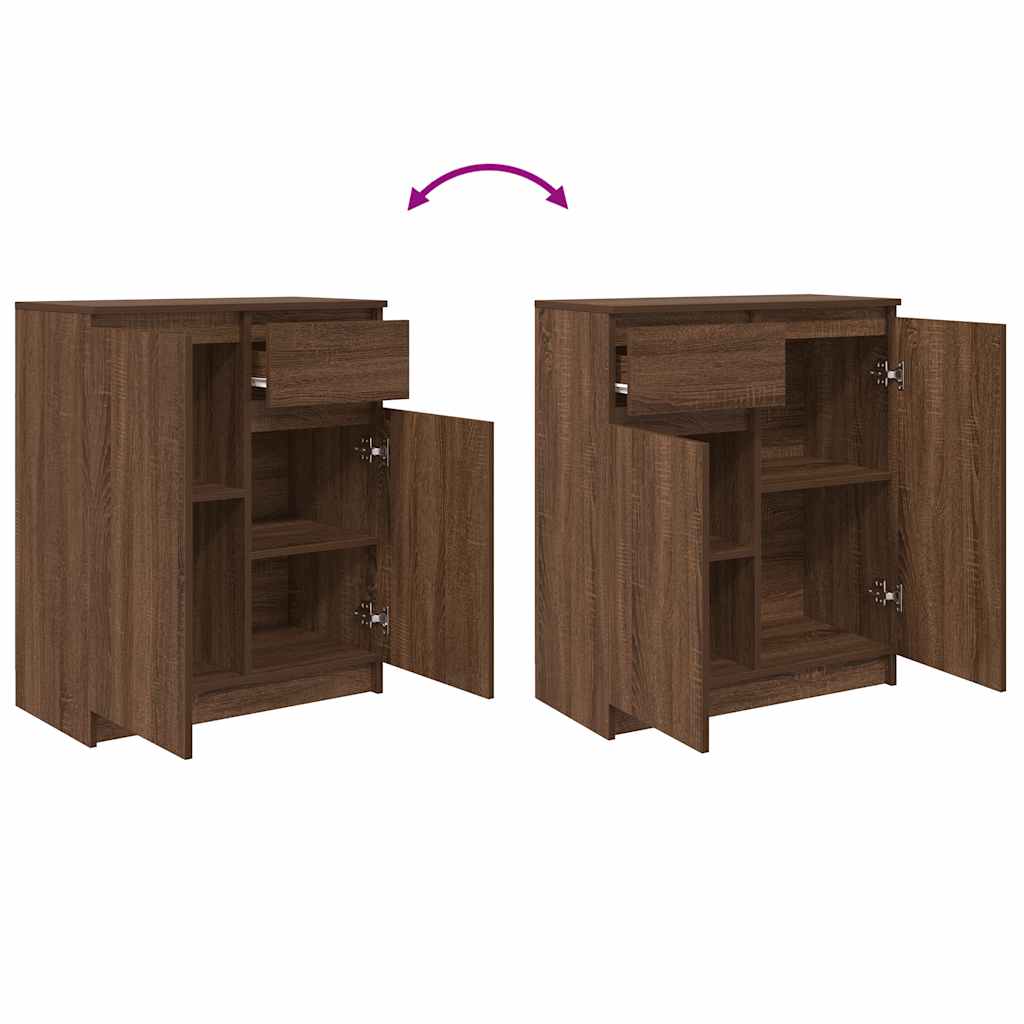 vidaXL Credenza con Cassetto Rovere Marrone 71x35x84 cm in Truciolato