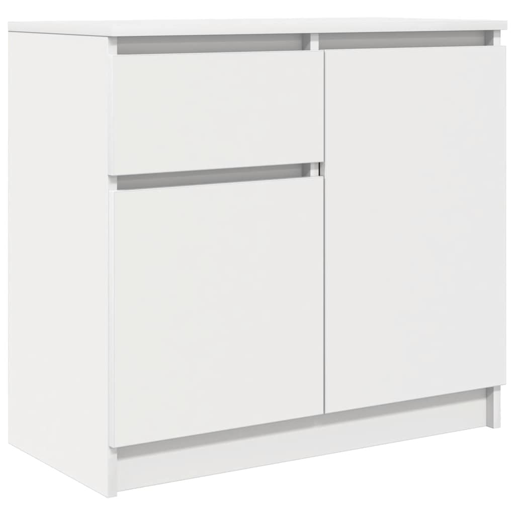 Credenza con Cassetto Bianco 71x35x65 cm in Legno Multistrato 861598