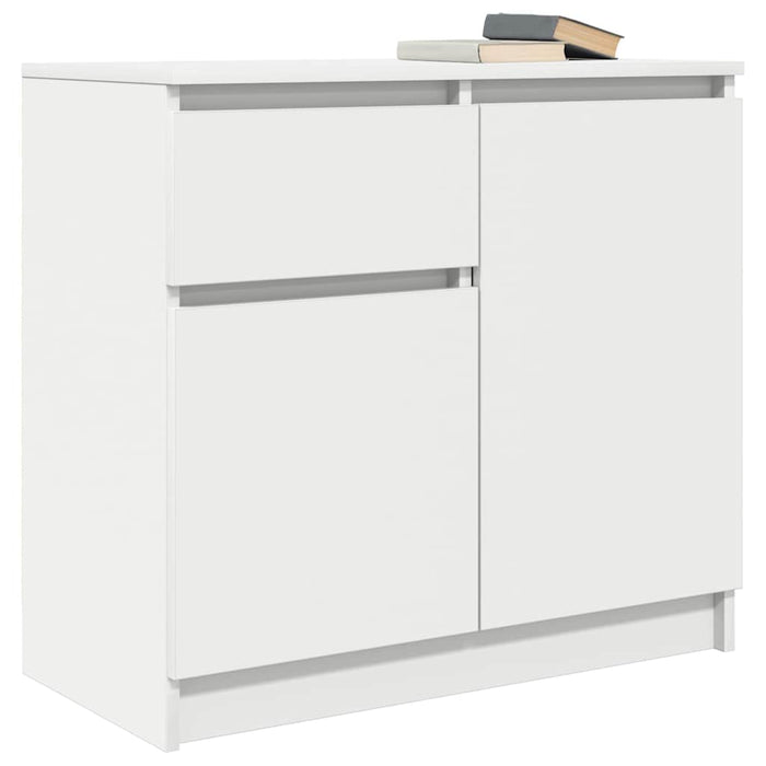 Credenza con Cassetto Bianco 71x35x65 cm in Legno Multistrato 861598