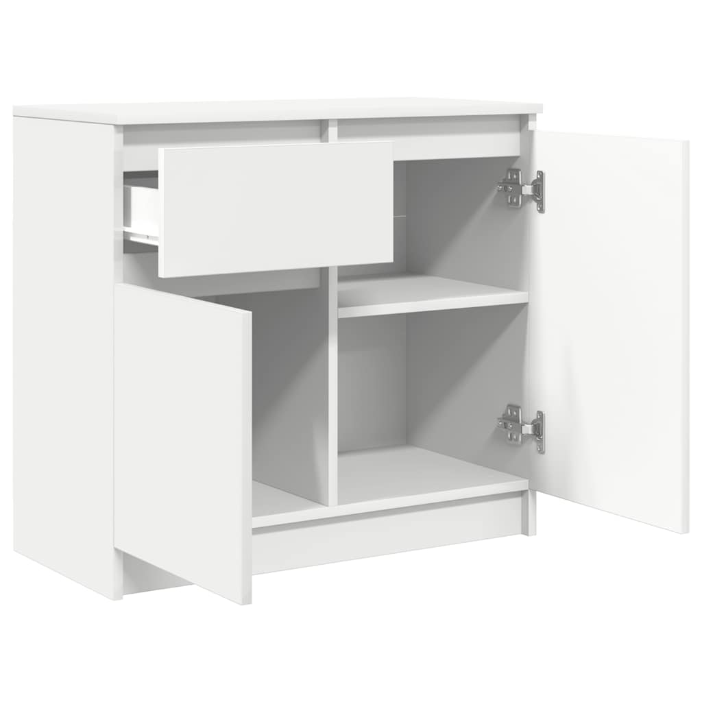 Credenza con Cassetto Bianco 71x35x65 cm in Legno Multistrato 861598