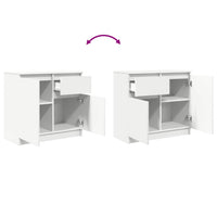 Credenza con Cassetto Bianco 71x35x65 cm in Legno Multistrato 861598