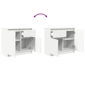 Credenza con Cassetto Bianco 71x35x65 cm in Legno Multistrato 861598