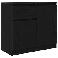 Credenza con Cassetto-Buffet Rovere Nero 71x35x65 cm Legno Multistrato