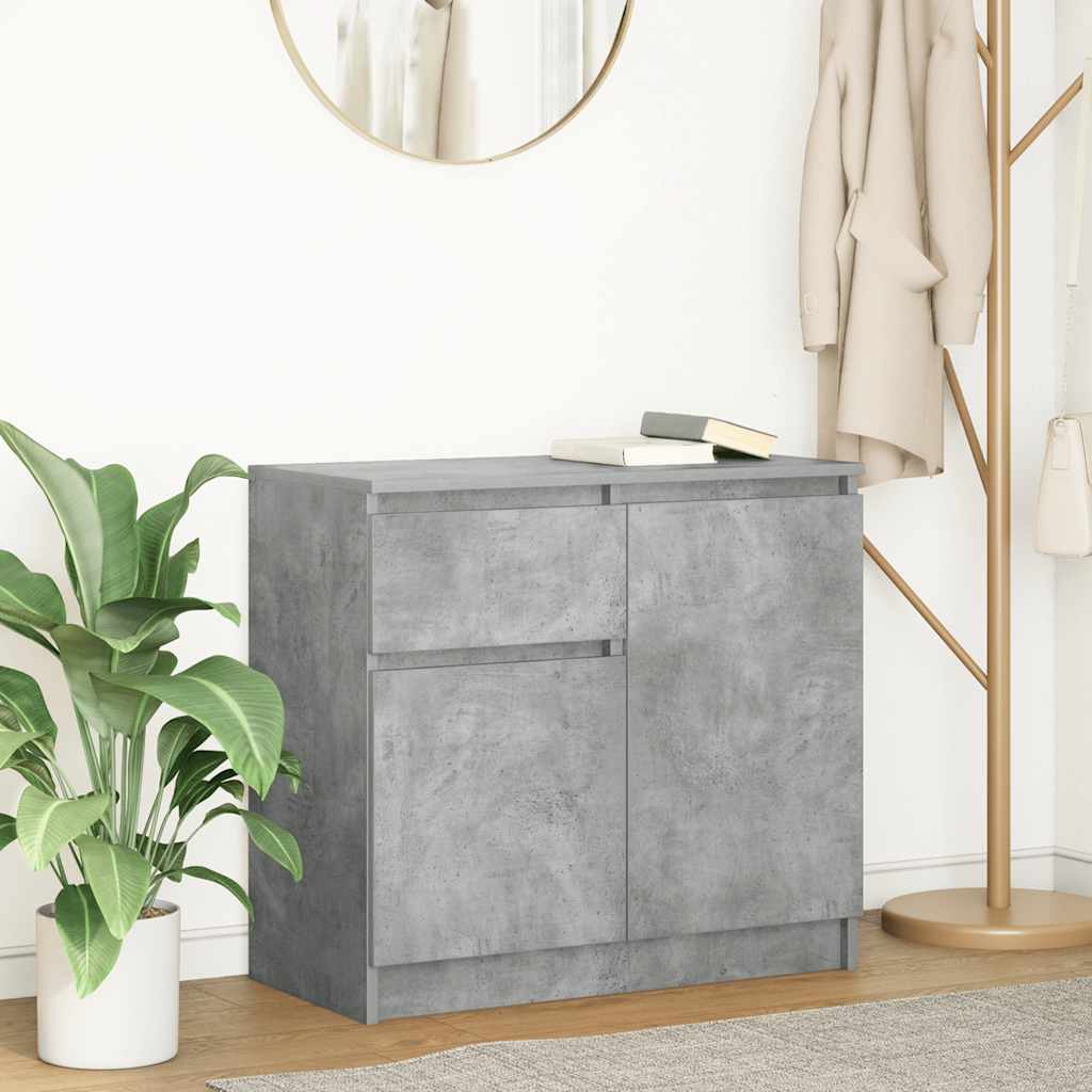 Credenza con Cassetto-Buffet-Armadio da cucina Grigio Cemento 71x35x65 cm in Truciolato 438325