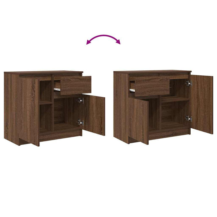 vidaXL Credenza con Cassetto Rovere Marrone 71x35x65 cm in Truciolato