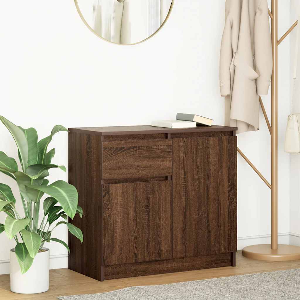 vidaXL Credenza con Cassetto Rovere Marrone 71x35x65 cm in Truciolato