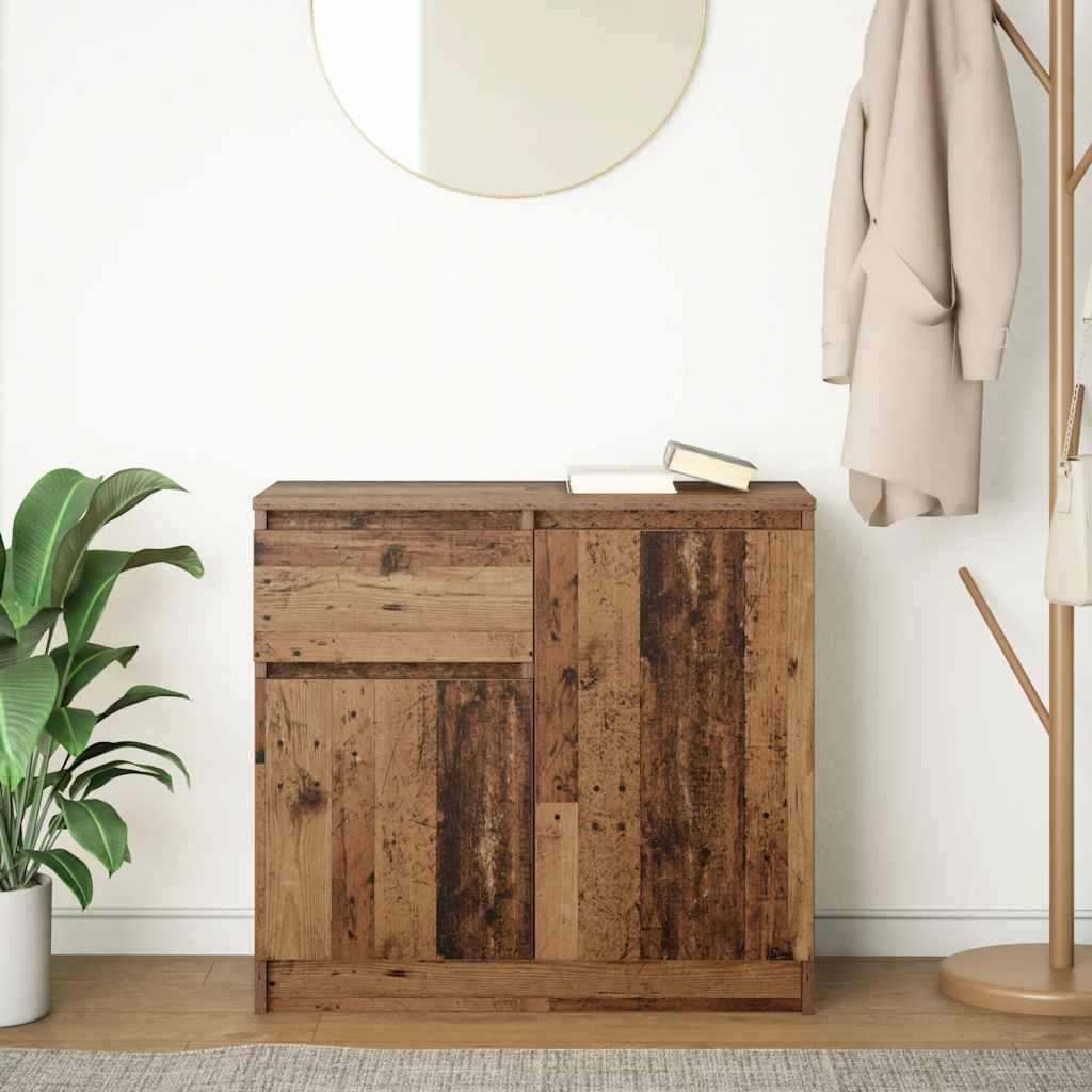 vidaXL Credenza con Cassetto Legno Antico 71x35x65 cm in Truciolato