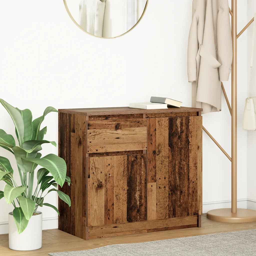 vidaXL Credenza con Cassetto Legno Antico 71x35x65 cm in Truciolato