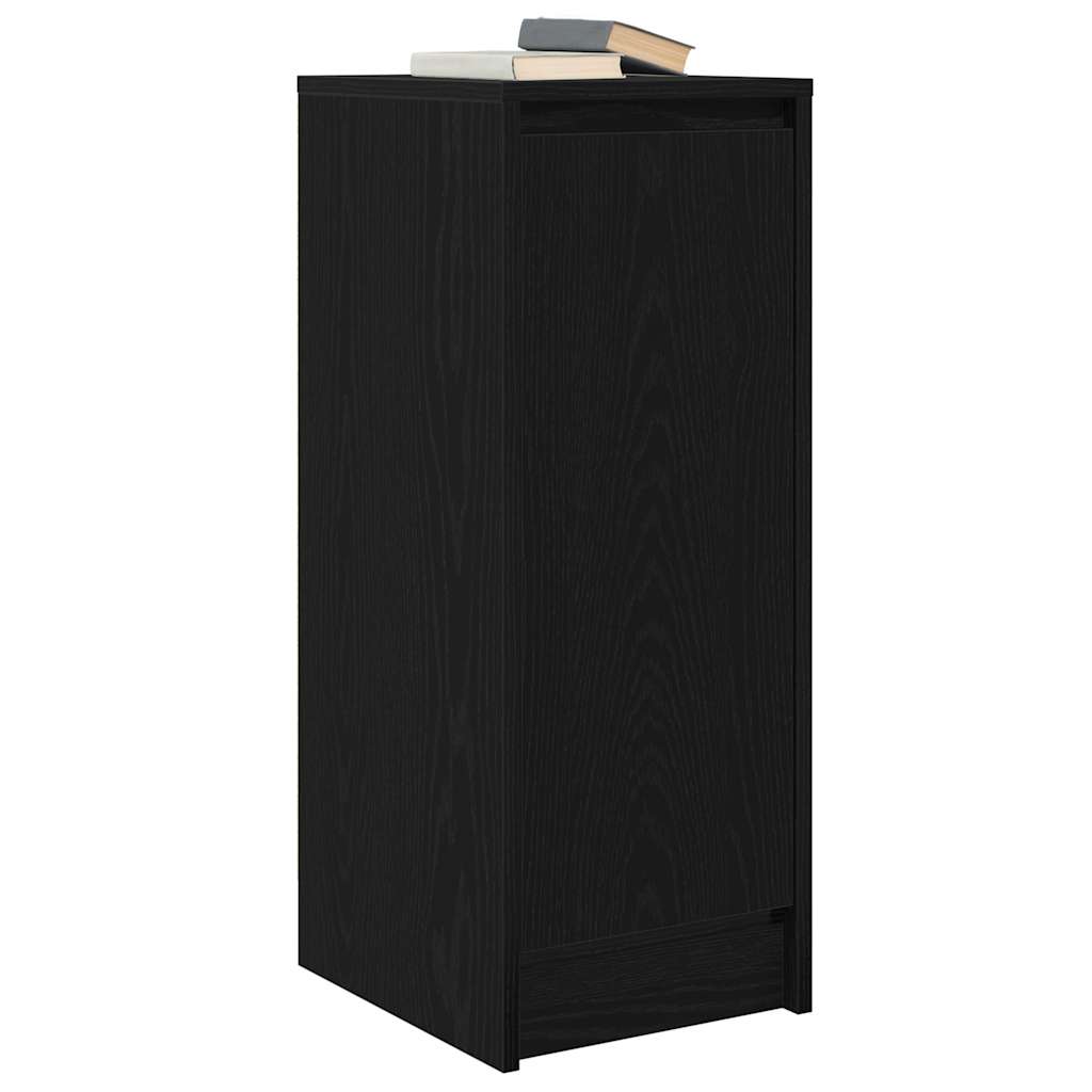 Credenza Rovere Nero 29,5x34x76 cm in Legno Multistrato 861608