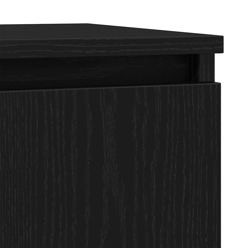 Credenza Rovere Nero 29,5x34x76 cm in Legno Multistrato 861608
