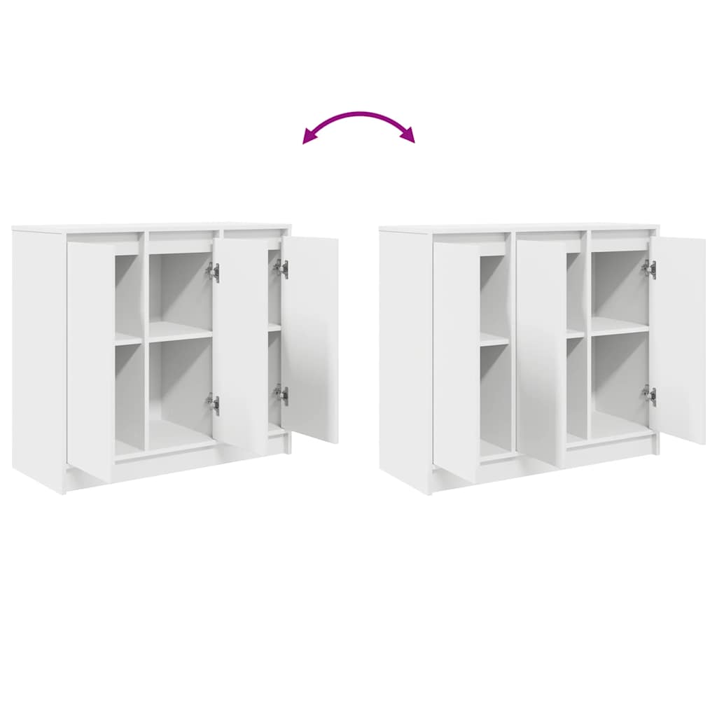 Credenza-Buffet-Armadio da cucina Bianca 85x34x76 cm in Legno Multistrato