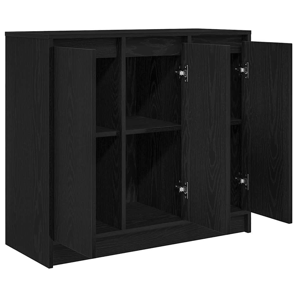 vidaXL Credenza Rovere Nero 85x34x76 cm in Legno Multistrato