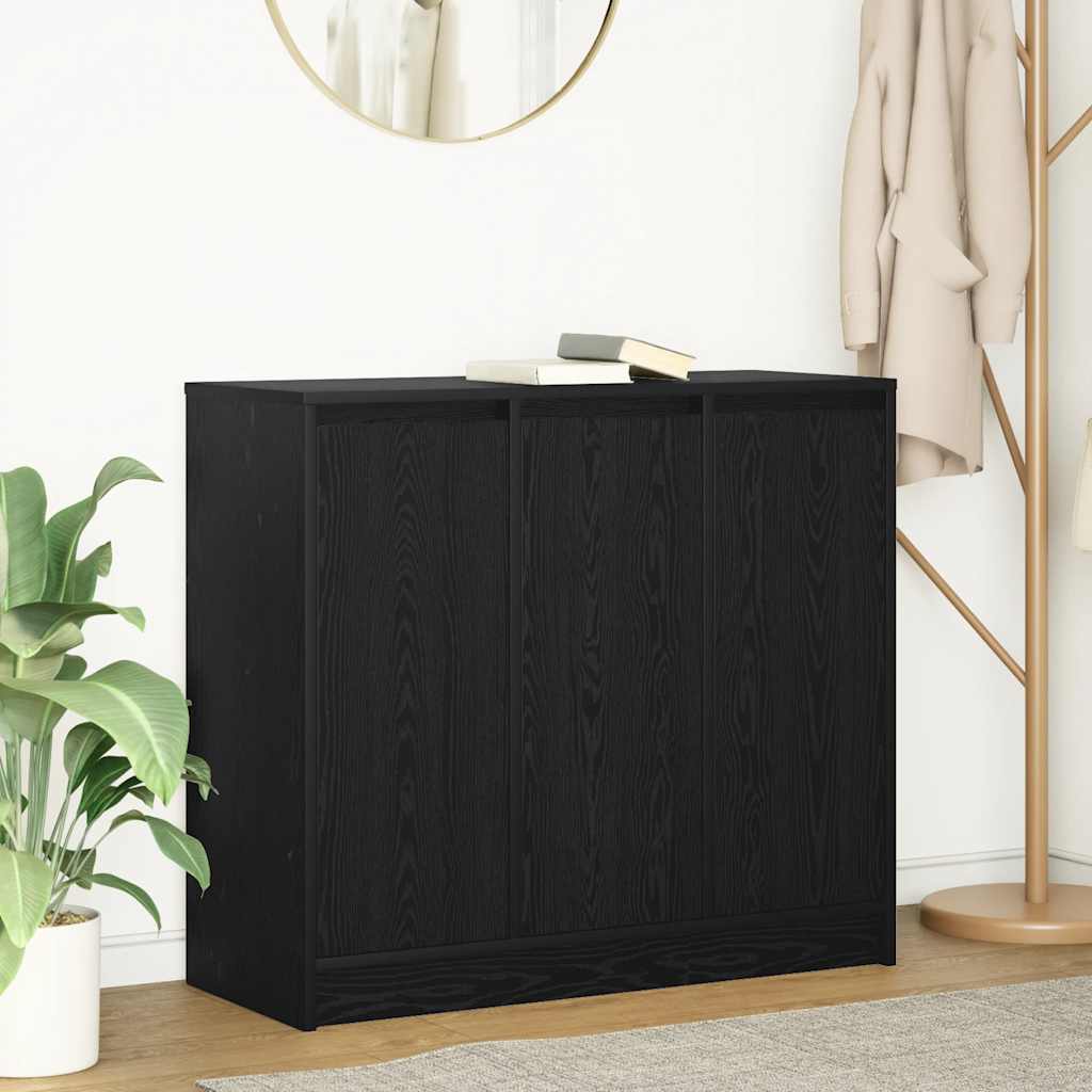 vidaXL Credenza Rovere Nero 85x34x76 cm in Legno Multistrato