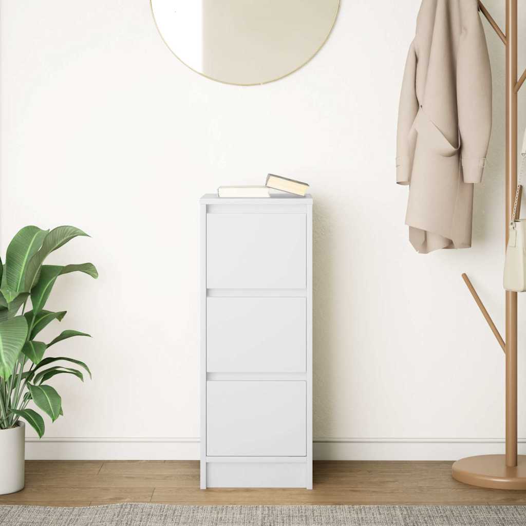 Credenza Bianca 29,5x34x76 cm in Legno Multistrato