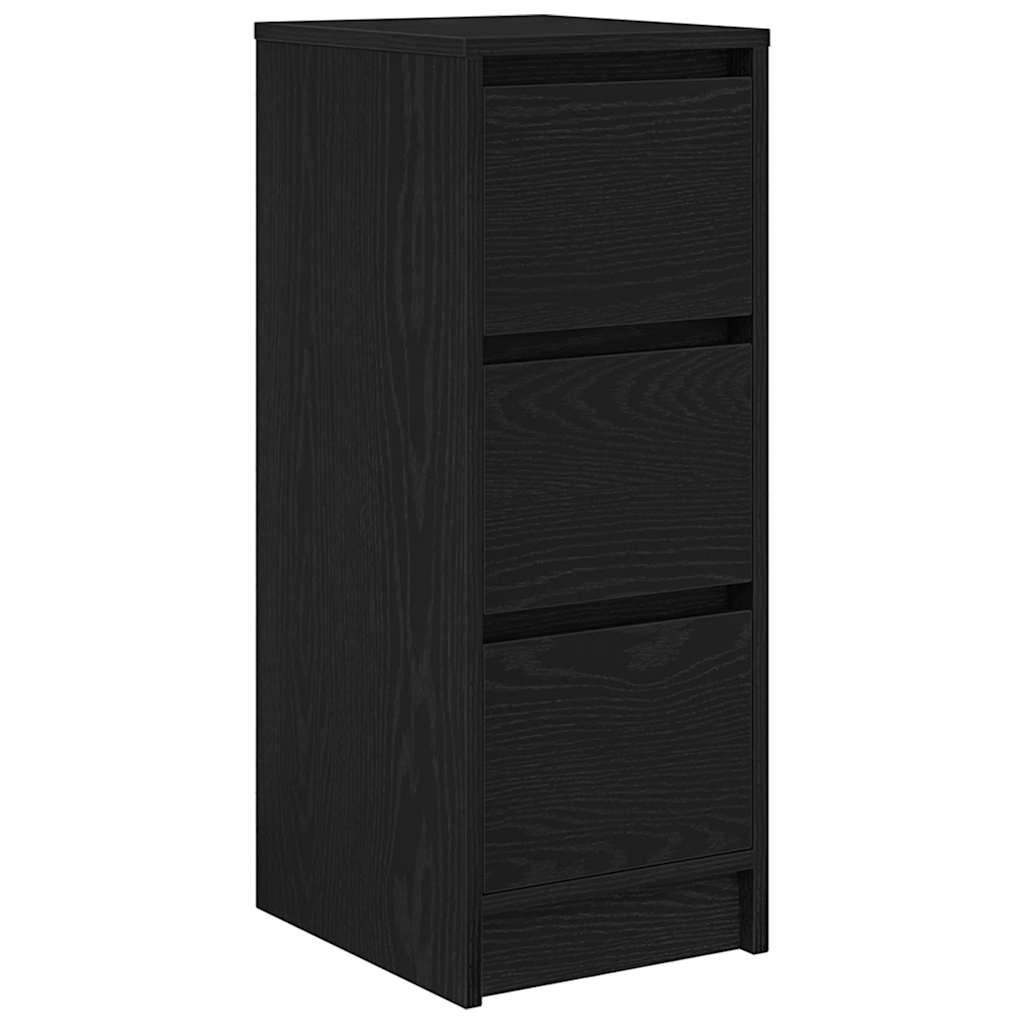 Credenza Rovere Nero 29,5x34x76 cm in Legno Multistrato 861635